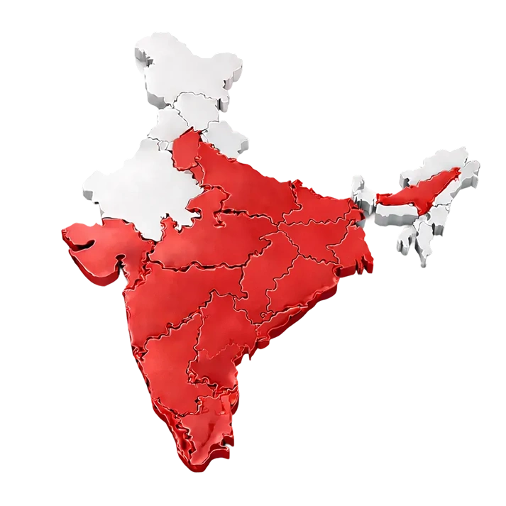 India map showing Hyderabad